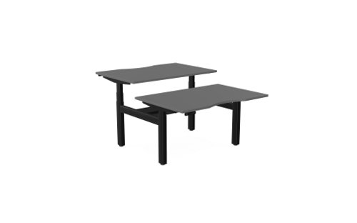 Leap Bench Desk Top With Scallop, 1200 x 800mm - Graphite / Black Frame