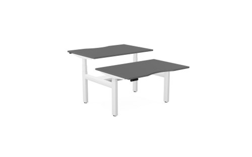 Leap Bench Desk Top With Scallop, 1200 x 800mm - Graphite / White Frame