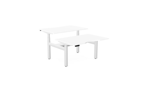 Leap Bench Desk Top With Scallop, 1200 x 800mm - White / White Frame