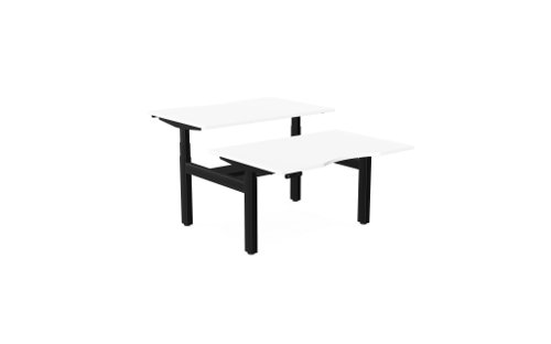 Leap Bench Desk Top With Scallop, 1400 x 800mm - White / Black Frame