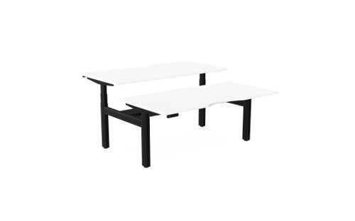 Leap Bench Desk Top With Scallop, 1600 x 800mm - White / Black Frame