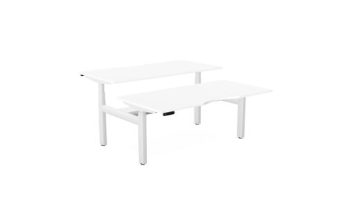 Leap Bench Desk Top With Scallop, 1600 x 800mm - White / White Frame