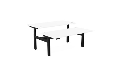 Leap Bench Desk Top With Alu Portals, 1600 x 800mm - White / Black Frame