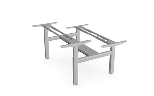 Leap Double Bench 3 Stage Electric Adjust Frame with 2 Handsets and Telescopic Cable Tray for All Size Tops - Silver