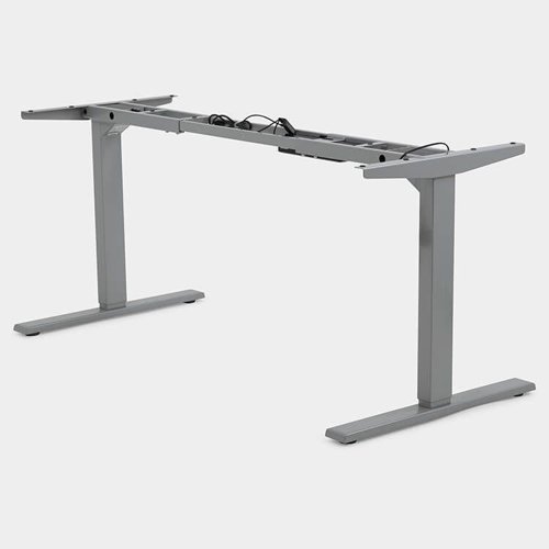 Leap Single 3 Stage Electric Adjust Frame 80/50 Profile 595-1245mm w/ Handset & Cable Tray - Silver