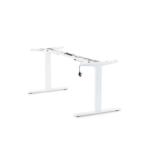 Leap Single 3 Stage Electric Adjust Frame 80/50 Profile 595-1245mm w/ Handset & Cable Tray - White