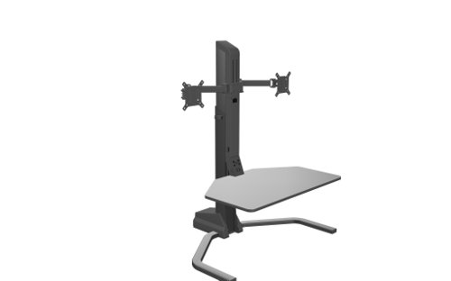 Xtend Electrical Height Adjustable Desk Converter, Dual Monitor - Black