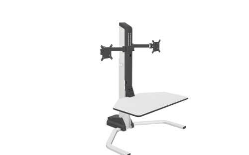 Xtend Electrical Height Adjustable Desk Converter, Dual Monitor - Black & White