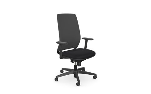 Lira Mesh Back Chair Nylon Base Step Arms PP -Graphite Mesh TML-010 - Evert Black E001