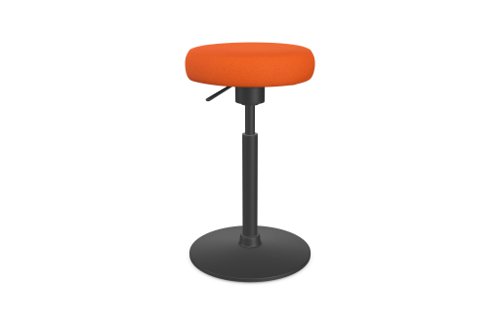 Work Ergonomic Office Stoool, fixed seat, tilting polyurethane base - Orange
