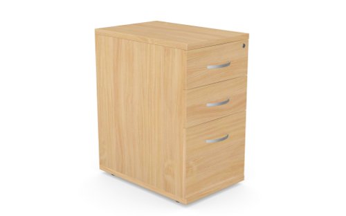 Kito Contract Desk High Ped 3 Drw, 600mm Deep - Beech Pedestals KIT-DHP3C/6/BE