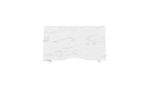 Sit Stand top 1200 x 800 x 18 with Dual Purpose Scallop - predrilled - White Marble