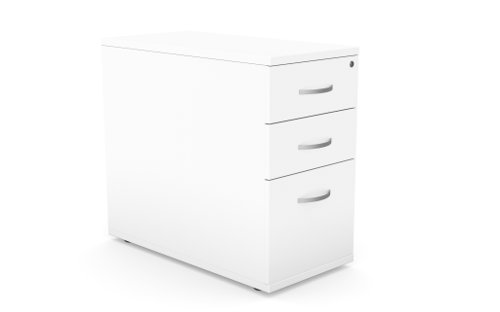 Kito Contract Desk High Ped 3 Drw, 800mm Deep - White Pedestals KIT-DHP3C/8/WH