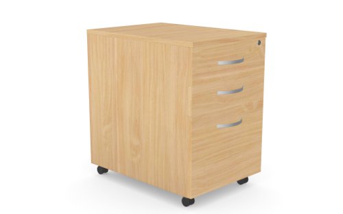 Kito Contract High Mobile Pedestal 3 Drawer 600D x 639H- Beech Pedestals KIT-HIGMP/BE