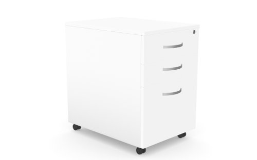 Kito Contract High Mobile Pedestal 3 Drawer 600D x 639H- White Pedestals KIT-HIGMP/WH