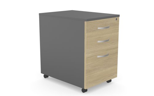 Kito Contract High Mobile Pedestal 3 Drawer 600D x 639H- Graphite