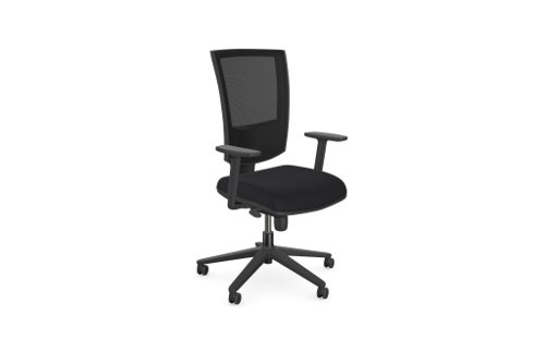 OFlash *MESH* Back, *SEAT SLIDE*, Step Arms PP - Evert Black E001 Office Chairs OFLASH/M/BB/SS/ARMSTEP-PP/E001/TKMS1
