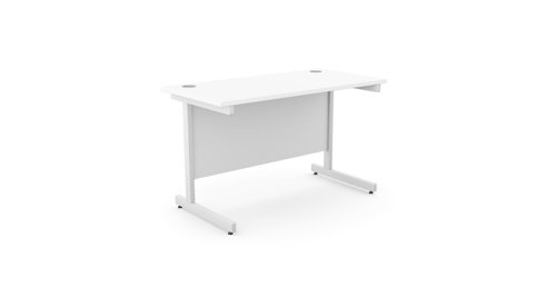 Ashford Metal Leg 1200mm x 600mm Straight Desk - White/WHT