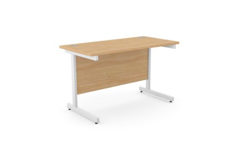 Ashford Metal Leg 1200mm x 600mm Straight Desk - Beech/WHT Office Desks A-CTST1260/BE/WHT