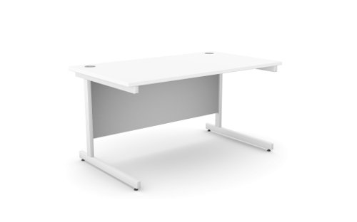 Ashford Metal Leg 1200mm x 800mm Straight Desk - White/WHT