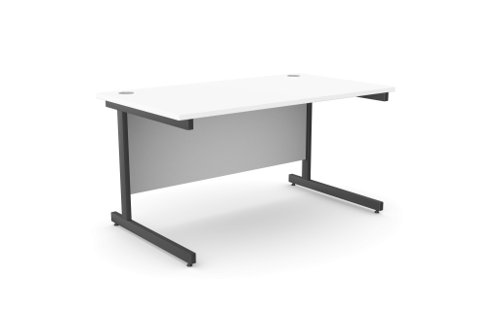 Ashford Metal Leg 1200mm x 800mm Straight Desk - White/BLK