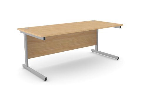 Ashford Metal Leg 1800mm x 800mm Straight Desk - Beech/SLV