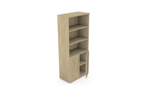 Kito Part Open Storage 1850mm - 2 Kito Closed, 3 Kito Open Urban Oak Bookcases With Storage K18-BC1850CD/UO