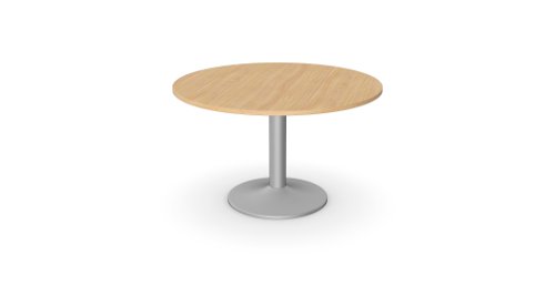 Kito Meeting Table 1200mm Round Top Silver Cylinder Base - Beech