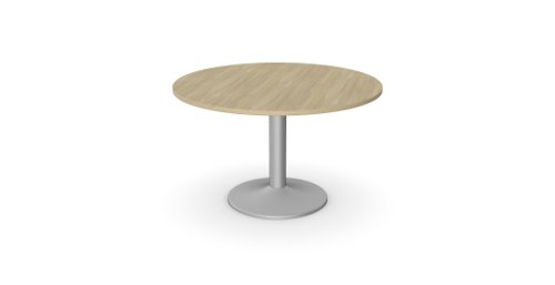 Kito Meeting Table 1200mm Round Top Silver Cylinder Base - Urban Oak