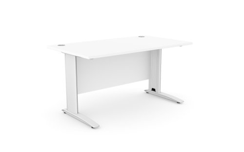 Komo Metal Leg 1200mm x 800mm Straight Desk - White/WHT