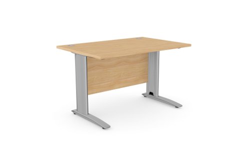 Komo Metal Leg 1200mm x 800mm Straight Desk - Beech/SLV