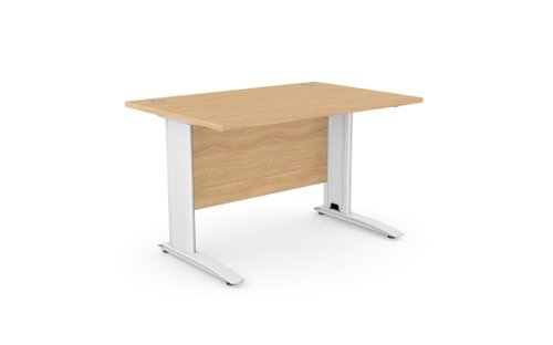 Komo Metal Leg 1200mm x 800mm Straight Desk - Beech/WHT