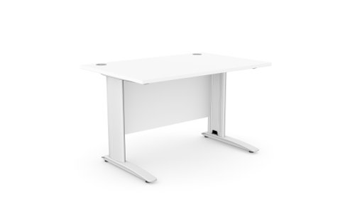Komo Metal Leg 1400mm x 800mm Straight Desk - White/WHT