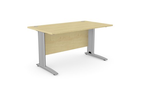 Komo Metal Leg 1400mm x 800mm Straight Desk - Beech/SLV