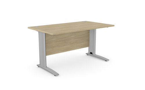 Komo Metal Leg 1400mm x 800mm Straight Desk - Urban Oak/SLV