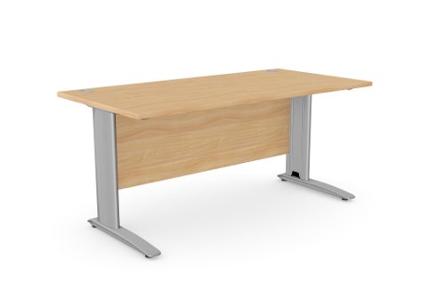 Komo Metal Leg 1600mm x 800mm Straight Desk - Beech/SLV