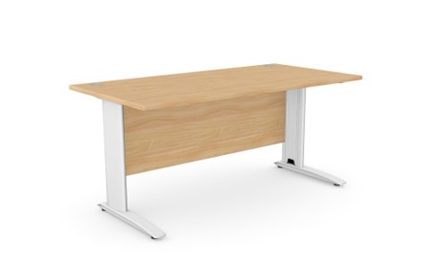Komo Metal Leg 1600mm x 800mm Straight Desk - Beech/WHT