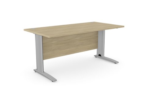 Komo Metal Leg 1600mm x 800mm Straight Desk - Urban Oak/SLV