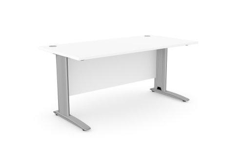Komo Metal Leg 1800mm x 800mm Straight Desk - White/SLV