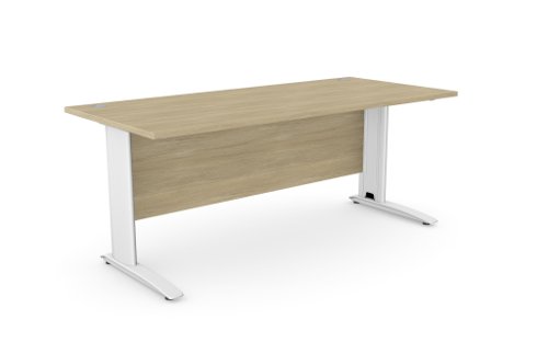 Komo Metal Leg 1800mm x 800mm Straight Desk - Urban Oak/WHT