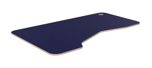 K Top With Rounded Corners Alu Portals, 1600 x 1000 x 18mm, Left - NAVY BLUE / PLY Desk Components P-KR1610L/NB