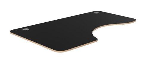 Radial Top With Rounded Corners Alu Portals, 1600 x 1000 x 18mm, Left - Black /PLY