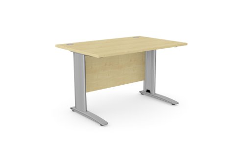 Komo Metal Leg 1200mm x 800mm Straight Desk - Maple/SLV