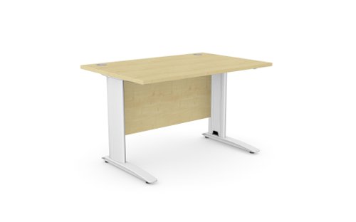 Komo Metal Leg 1200mm x 800mm Straight Desk - Maple/WHT