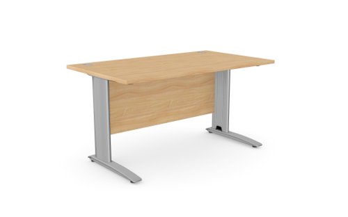 Komo Metal Leg 1400mm x 800mm Straight Desk - Maple/WHT