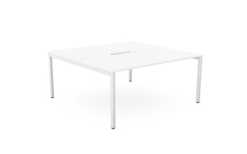 C-sense 2 Person Bench Open Leg Scallop Top 1600 x 800 - White /WHT