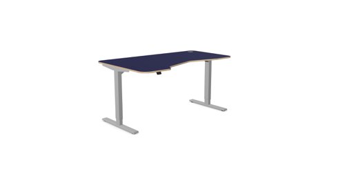 Kay Top Height Adjustable Zoom Black Legs- 1600 x 800 Left handed Black Top