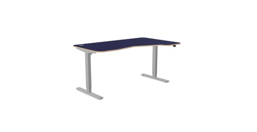 Kay Top Height Adjustable Zoom Black Legs- 1600 x 800 Right handed Black Top