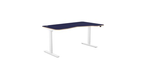 Kay Top Height Adjustable Zoom Black Legs- 1600 x 800 Right handed Blue Top