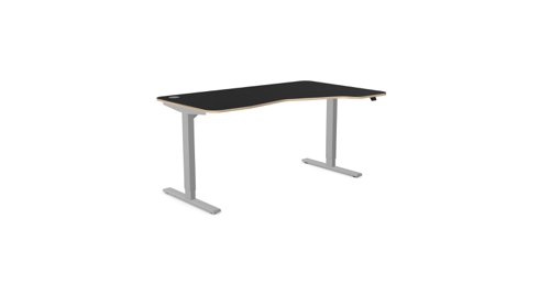 Kay Top Height Adjustable Zoom White Legs- 1600 x 800 Right handed Blue Top